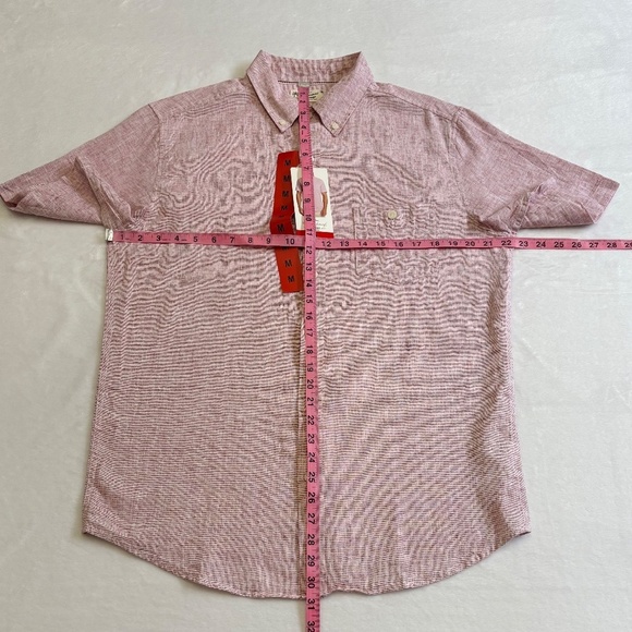 Weatherproof Vintage Linen/Cotton Short Sleeve Shirt, Light Red/Pink Medium NWT - Picture 9 of 15